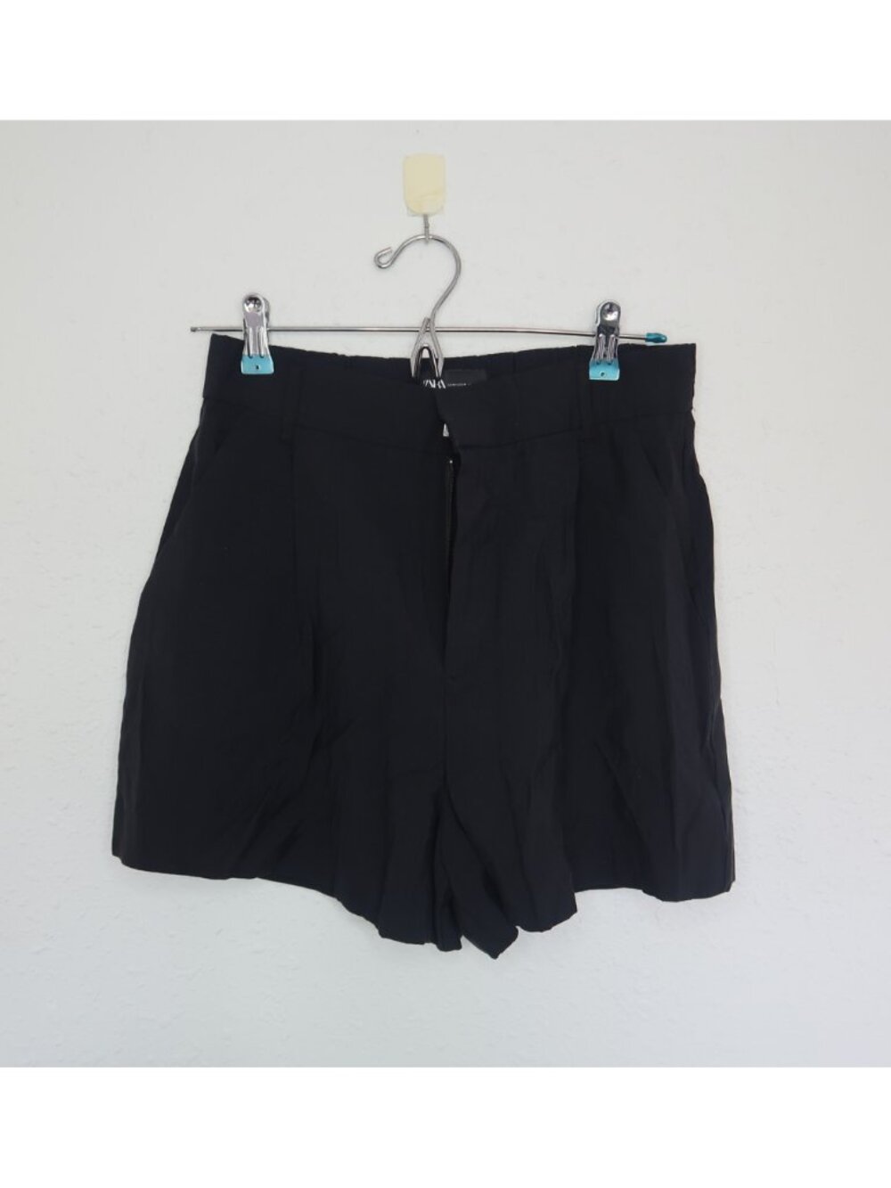 Zara Black Flowy High-Waisted Shorts